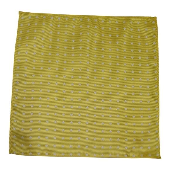 ALLURE MEN'S MULTI-DOT POCKET SQUARE SUNBEAM/ WHITE. - Picture 1 of 3